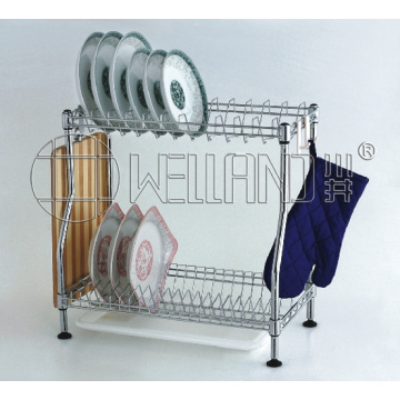 Bricolaje cromo metal cocina plato escurridor rack (cj-c1137)